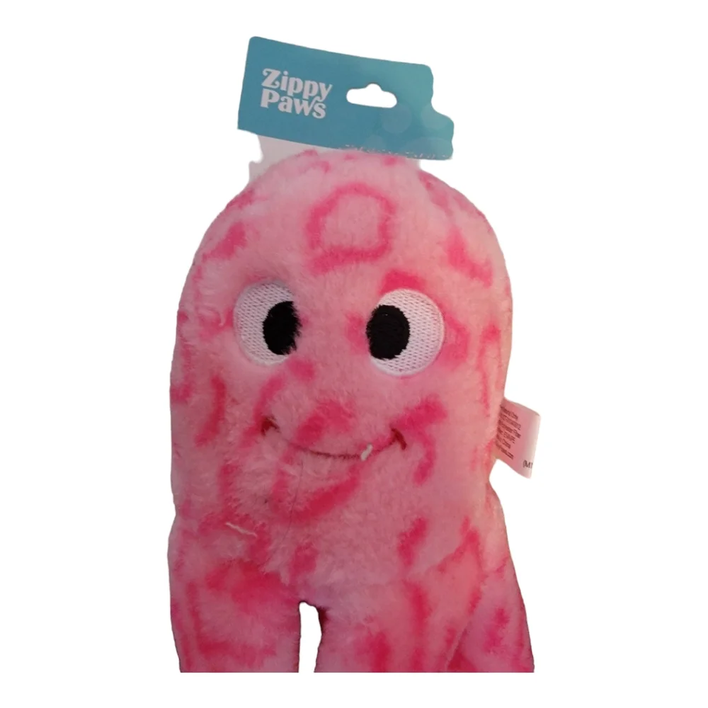 ZippyPaws Pink Octopus Plush Dog Toy Squeaky